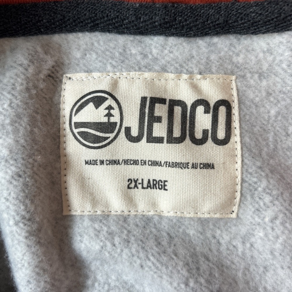 Jeep Charcoal Gray Pullover Hoodie with Orange Lined Hood and Stripe Accent - Picture 4 of 7